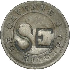 1 Stuiver `Cayenne-stuiver` Countermark C12 incuse - French Occupation