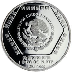 5 Nuevos Pesos Mascaron Del Dios Chaac - 1 oz Silver Bullion