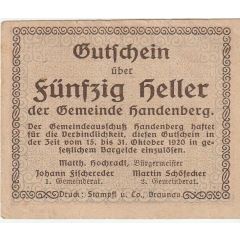 50 Heller Handenberg