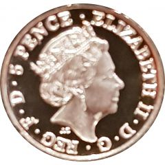 5 Pence - Elizabeth II 5th portrait, 1/40 oz Fine Silver