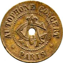 Phonograph Token - Autophone Concert Paris
