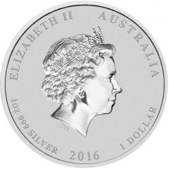 1 Dollar - Elizabeth II 4th Portrait - Year of the Monkey - Monkey King