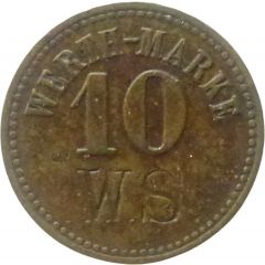 10 Pfennig Werth-Marke, Countermarked `WS`