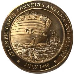 Medal - History of the United States Atlantic Cable Connects America and Europe