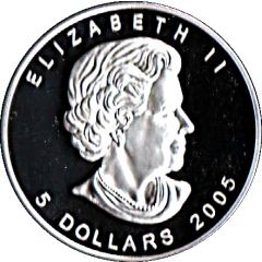 5 Dollars - Elizabeth II Canadian Lynx, 1 oz