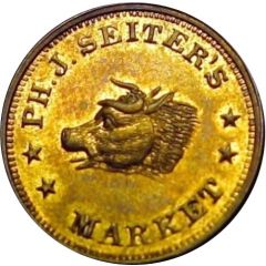 Civil War Merchant Token - Ph. J. Seiter`s Market New York, New York
