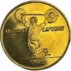 Token - SCRTD Fare Games of the XXIIIrd Olympiad Los Angeles 1984 - Weight Lifting, Los Angeles, California