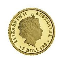 5 Dollars - Elizabeth II 4th Portrait - Echidna - Gold Proof