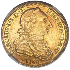 4 Escudos - Carlos III bust of Carlos III, rat nose type
