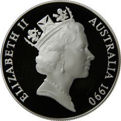 10 Dollars - Elizabeth II 3rd Portrait - White Cockatoo - Piedfort