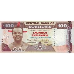 100 Emalangeni King`s 40th Birthday and 40th Independence Anniversary