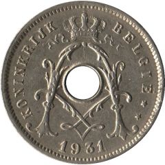 5 Centimes - Albert I Dutch text, with star