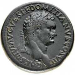 Sestertius - Domitian PAX AVGVST S C, Pax