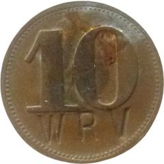 10 Pfennig Werth-Marke, Countermarked `WRV.`