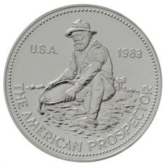 1 oz Silver Engelhard - The American Prospector - E in globe reverse