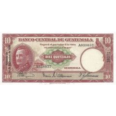 10 Quetzales Banco Central de Guatemala; 1st. print