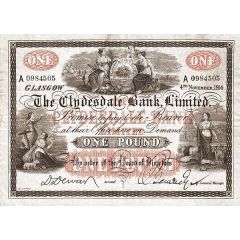 1 Pound Clydesdale Bank