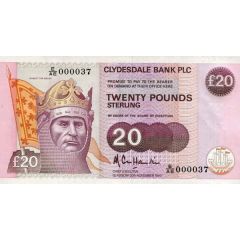 20 Pounds Clydesdale Bank
