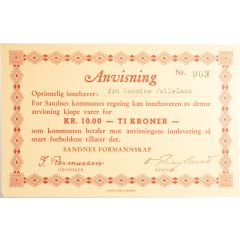 10 Kroner Sandnes Chairmanship