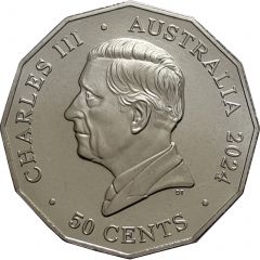 50 Cents Charles III - 1st Portrait - Festive Florals- Christmas 2024