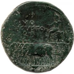 Sestertius - Augustus TI CAESAR DIVI AVG F AVGVST P M TR POT XXXVI