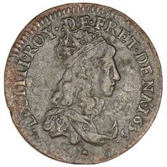 Liard of France with juvenile bust - Louis XIV