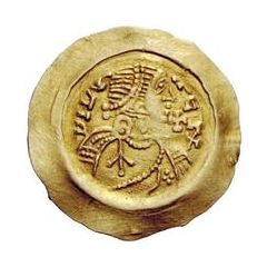 1 Tremissis - Aripert II With cross in field