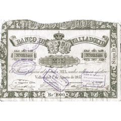 1000 Reales de Vellón Banco de Valladolid
