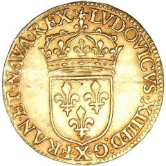 Gold Ecu with sun - Louis XIV