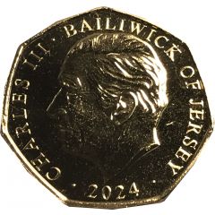 50 Pence - Charles III D-Day Tank Advance, Gold plated
