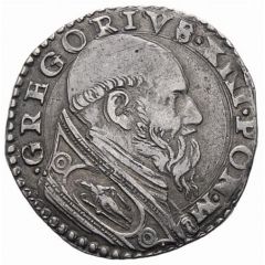 1 Testone - Gregory XIII Moses