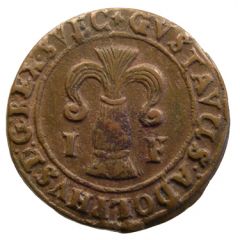1 Fyrk - Gustav II Adolf Nyköping mint, type I