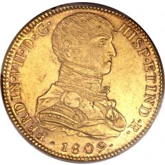 8 Escudos - Fernando VII Colonial Milled Coinage