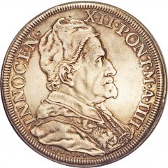 1 Piastra - Innocenzo XII COGITO COGITATIONES PACIS