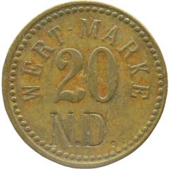 20 Pfennig Wert-Marke, Countermarked 'N.D.'