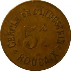 5 centimes Cercle de l`Industrie Roubaix