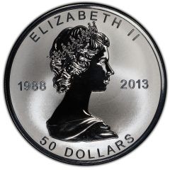 50 Dollars - Elizabeth II 5 oz. Silver Maple Leaf