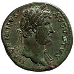 Sestertius - Hadrian COS III P P CLEMENTIA AVG S C, Clementia