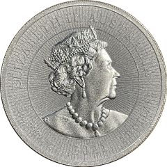 2 Dollars - Elizabeth II 6th Portrait - Platypus with Baby - High Relief