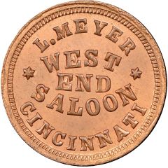 Civil War Merchant Token - L. Meyer, West End Saloon Cincinnati, OH