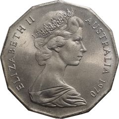 50 Cents - Elizabeth II 2nd Portrait - Captain Cook