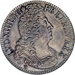 Ecu with 8 Ls - Louis XIV 2nd type