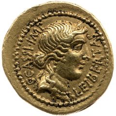 Aureus - Cassius LEIBERTAS C·CASSI·IMP / LENTVLVS SPINT