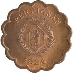 25 Centimes - Chambre Syndicale des Commerçants - Perpignan [66] Copper