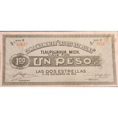 1 Peso Compañía Minera `Las Dos Estrellas`