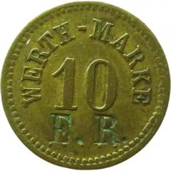 10 Pfennig Werth-Marke, Countermarked `E.R.`