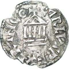 Denier - Charles II Melle mint, temple