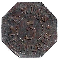 5 Pfennig - Ahrweiler N. Mies