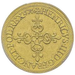 Gold Ecu with sun - Henry III Piedfort