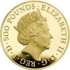 500 Pounds - Elizabeth II 5th portrait, 5 oz Fine Gold